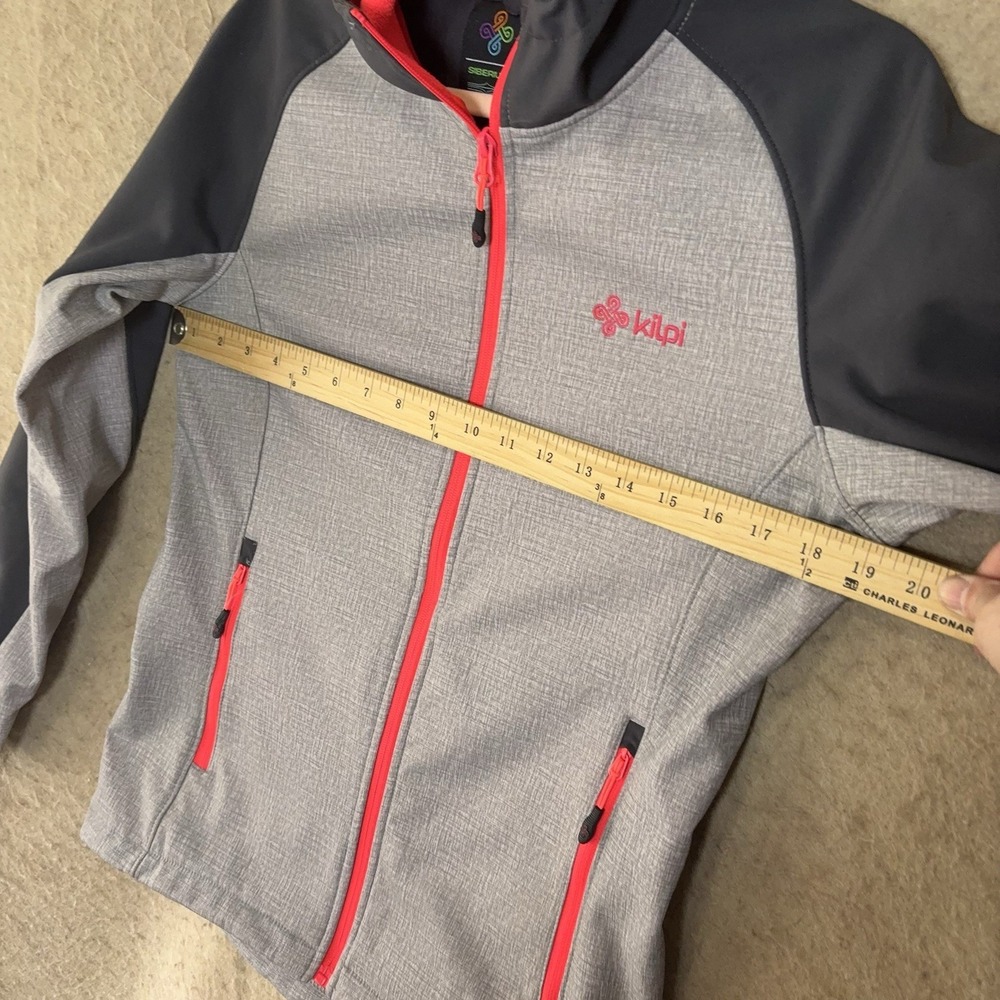 Kilpi Siberium 5000 SRC SS Hooded Jacket Womens Sz M Gray Full ZIp Pocket Ski - Picture 10 of 10